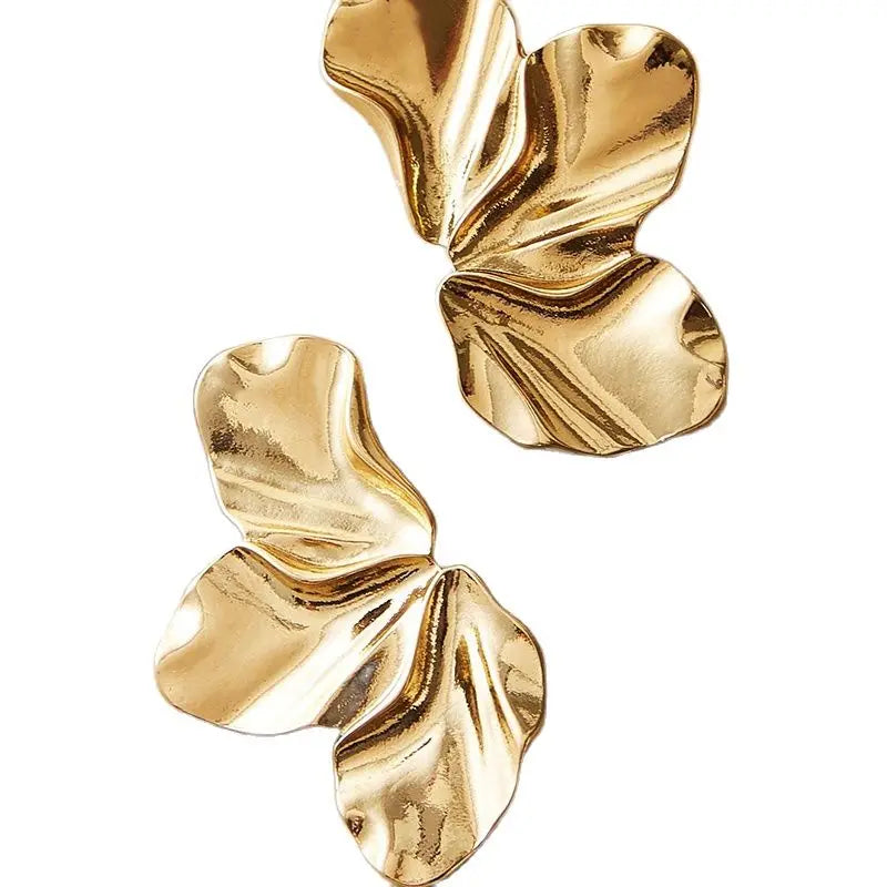 Obega geometrische fuchsiafarbene Steinohrringe, warmgoldfarben, blumenförmig, Damenohrstecker, Party, Strand, Schmuck für Mädchen