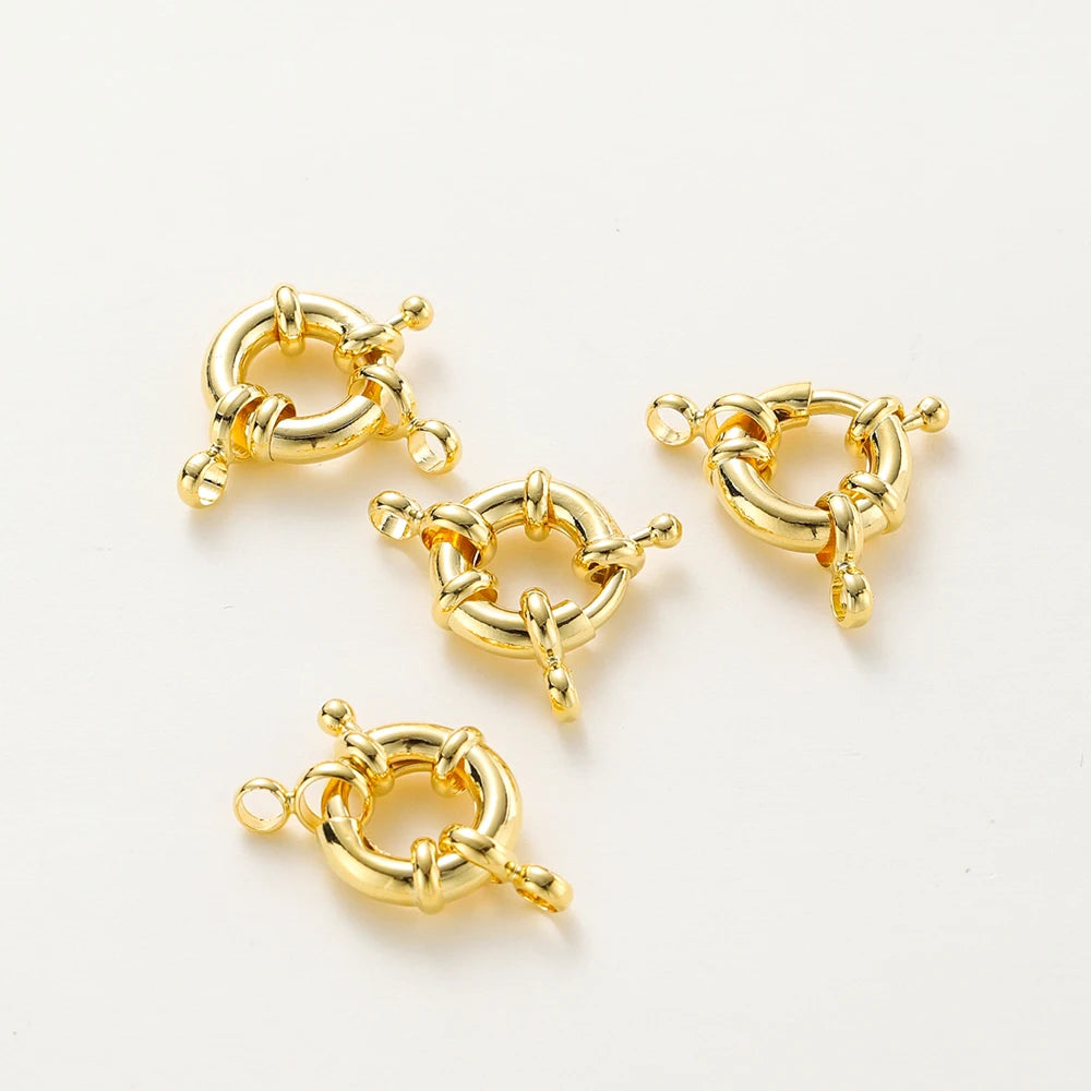 1-4 Stücke 14K 18K Echt Vergoldet Segler Verschlüsse Armband Charms Endstück Verbinder Federverschluss Für DIY Schmuckherstellung Halskettenzubehör