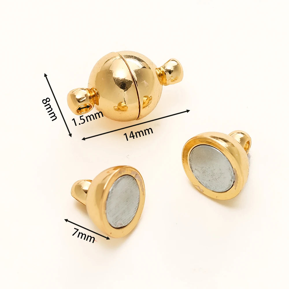 4/6 Stück/Packung 8*14MM 14K/18K Vergoldetes Messing Magnetverschluss Perlen für handgemachten DIY Schmuckzubehör