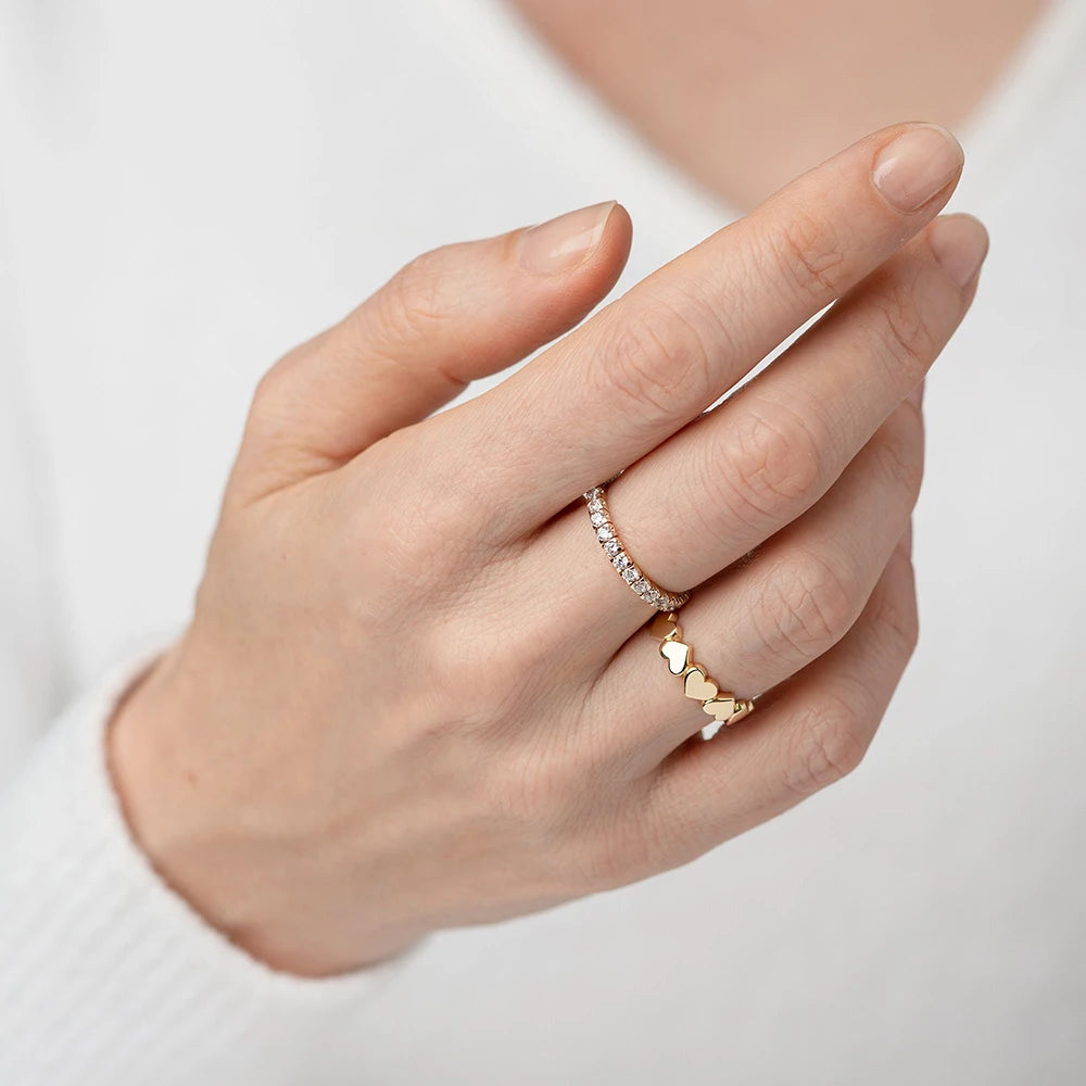 Edelstahl Herzringe für Frauen Heiratsantrag Verlobung Hochzeitsring Vintage Schmuck Anillos Valentinstagsgeschenk