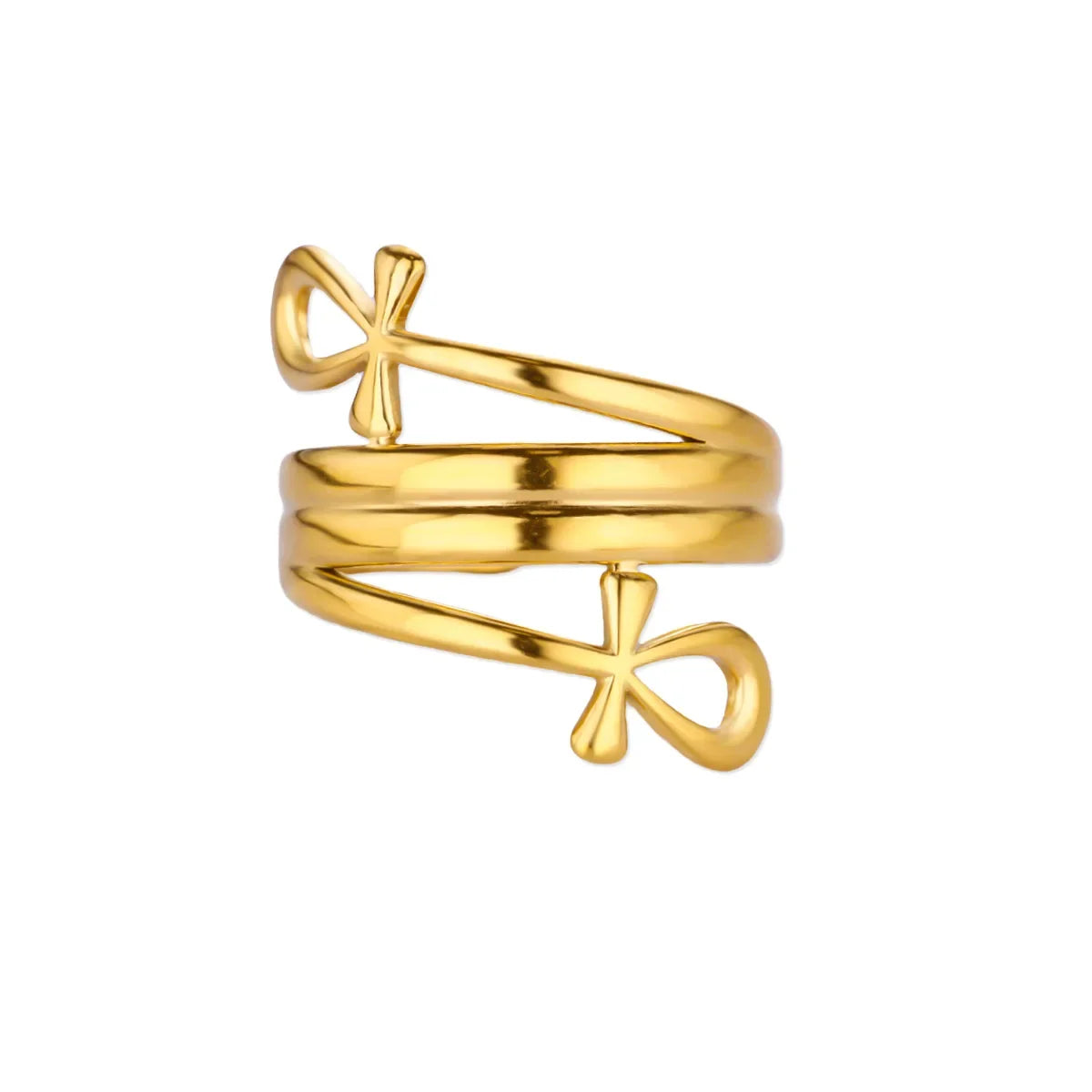 Anillos de Acero Inoxidable con Flores Múltiples Apiladas en Color Dorado Elegante para Mujer, Joyería de Anillo Nuevo de Concha para Boda, Cumpleaños, Delicado