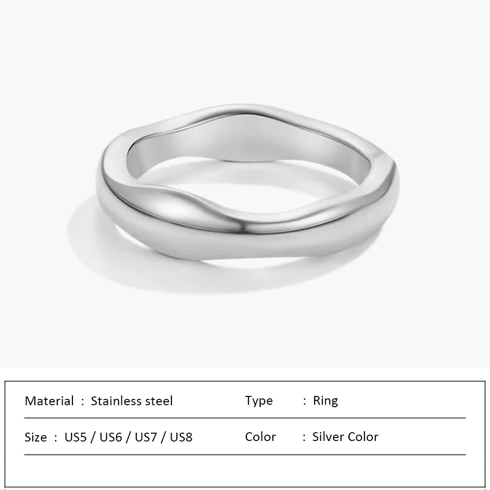 Anillo de acero inoxidable impermeable para mujer, anillo de corazón que no se decolora, anillos de metal elegantes, joyería sencilla, novedad, venta al por mayor, Dropshipping