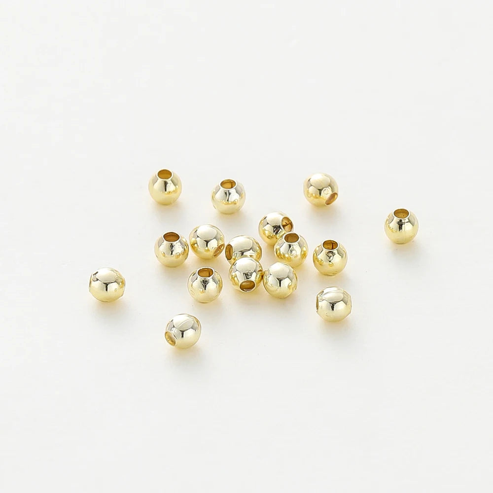30-100 unidades de cuentas espaciadoras de latón chapado en oro de 14K/18K de 2/2,5/3/4/5/6 mm para la fabricación de joyas, accesorios, abalorios al por mayor