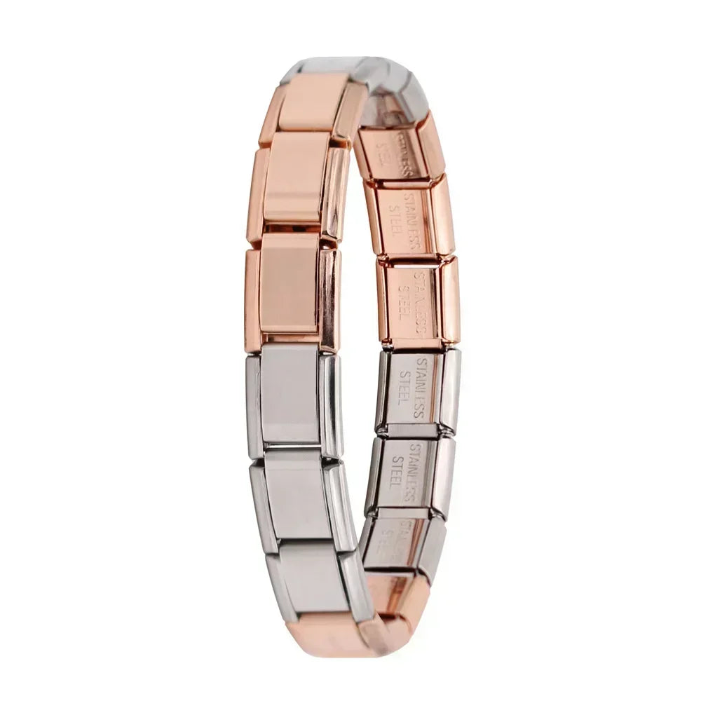 Hapiship Neue Damen Schmuck 9mm Breite Italienisches Elastisches Charm Armband Mode Edelstahl Armreif ST-