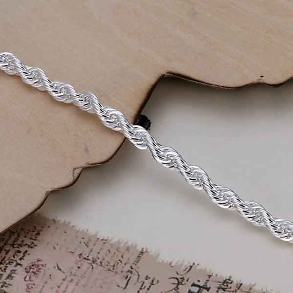 925 Sterling Silber exquisites massives Kettenarmband Mode Charms Frauen Männer massiv Hochzeit süße schlichte Modelle Schmuck