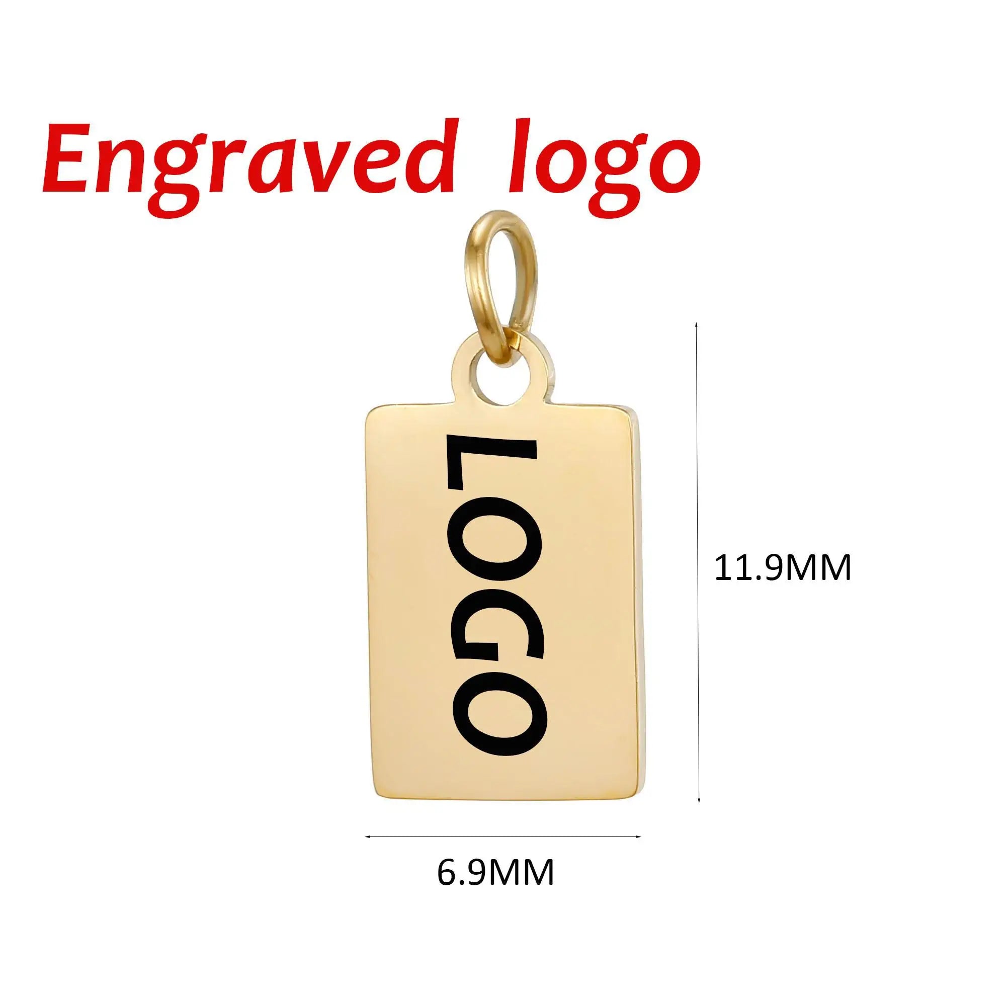 SUNIBI Individuelle Logo-Anhänger Edelstahl-Charms für Halsketten Armbänder 6 Größen zur Auswahl Schmuck