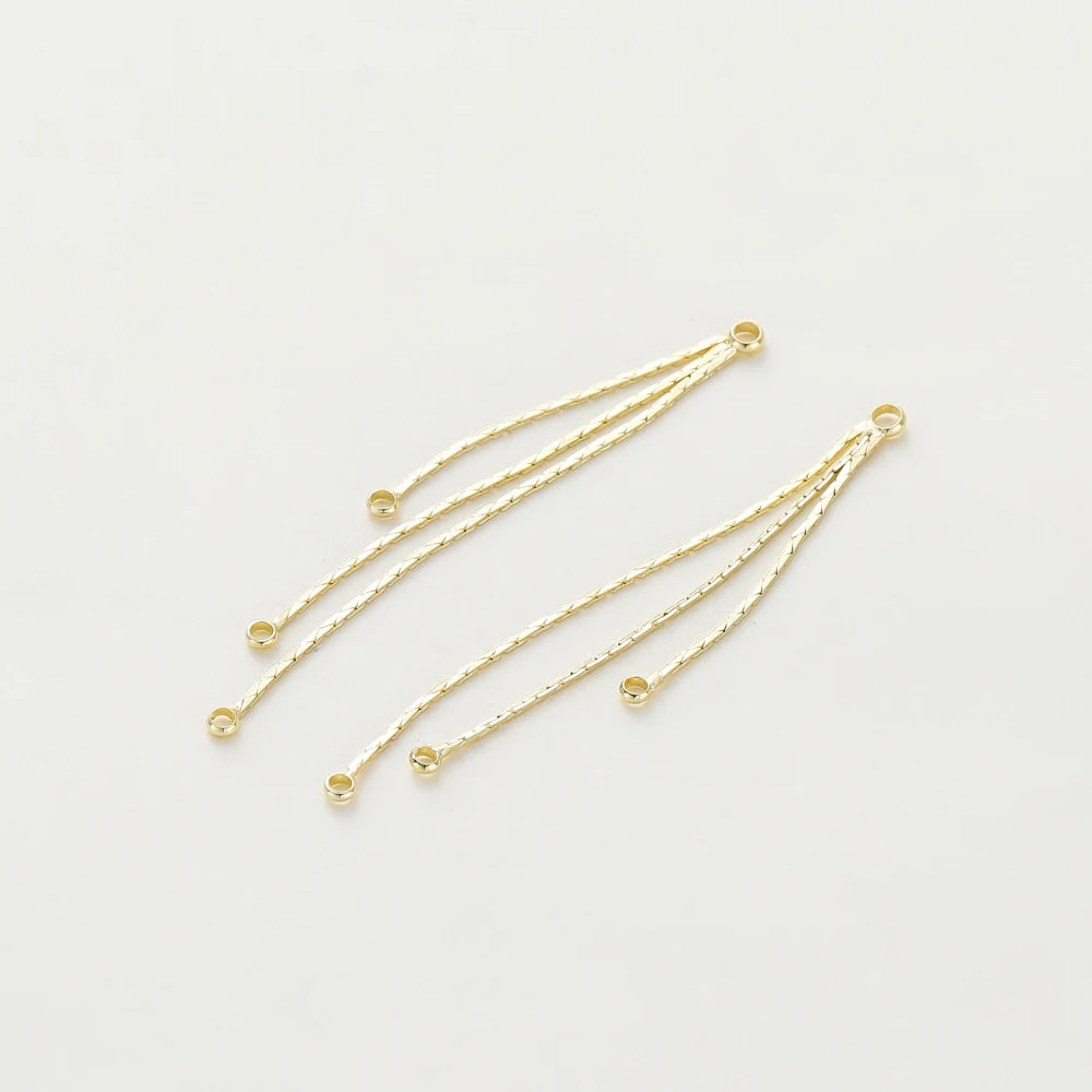4 Stücke/Los 58mm 14K/18K Goldfarbe Messing Kette Quaste Anhänger für DIY Ohrringe Schmuckherstellung Zubehör