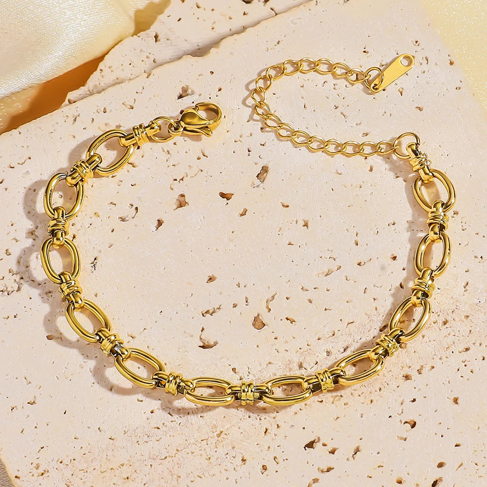 Yupsk 3Pcs Gold Color Stainless Steel Stacked Bangle Bracelets for Women Exquisite Inlaid Zircon Waterproof Party Jewelry