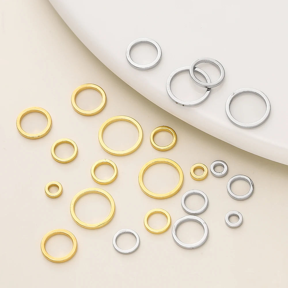 10/20 Stk./Packung 14K/18K Vergoldet Messing Geschlossene Biegeringe Spaltringe Verbinder für Schmuck Halskette Bastelzubehör