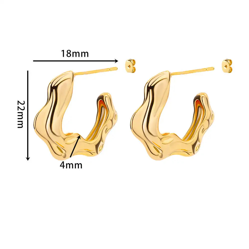 Unregelmäßige C-förmige Ohrringe für Damen, Edelstahl, geometrisch, 2024, Trend, Hochzeitsfeier, ästhetischer Schmuck, Aretes