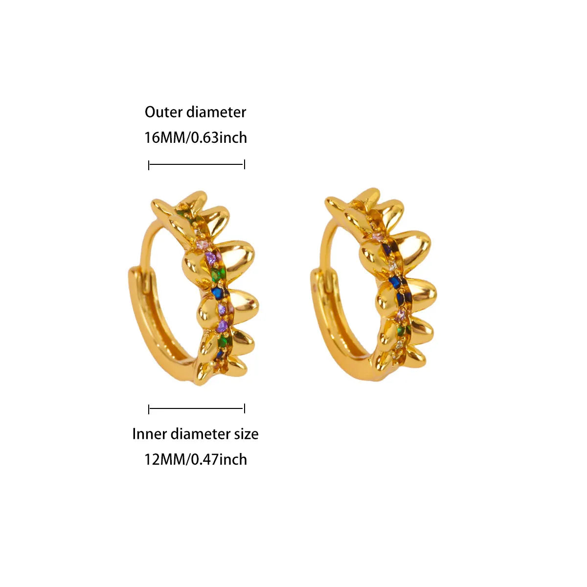 Geometrische Zirkonia-Creolen für Damen, Edelstahl, goldfarben, Piercing-Ohrring, 2025, neue Mode, Hochzeit, Paar-Schmuck
