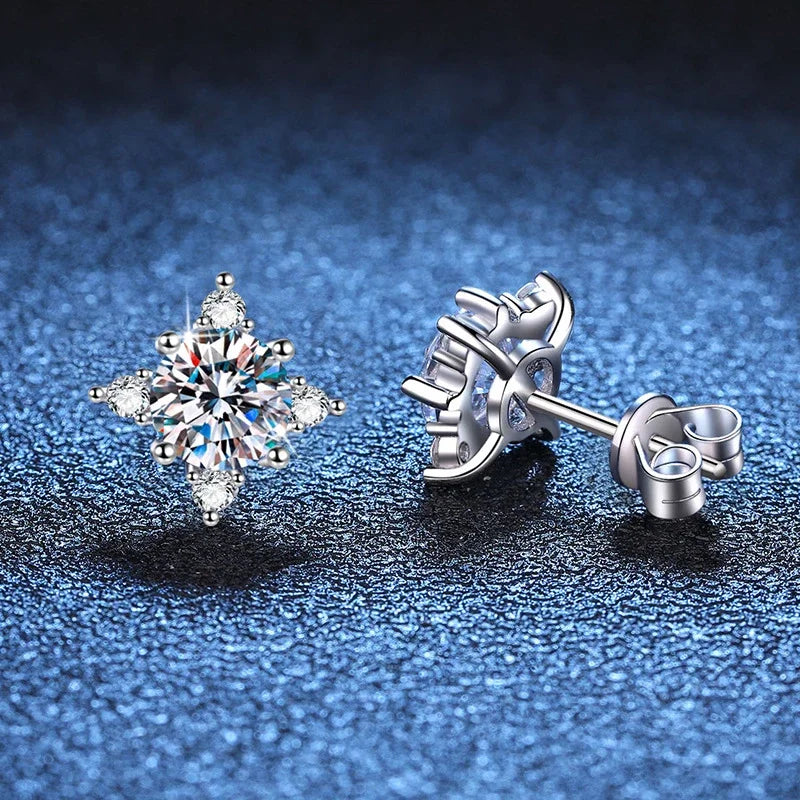 NeeTim 1 Karat 6,5mm D Farbe Moissanit Ohrringe 925 Sterling Silber Weißgold Beschichtet Stecker Ohrring Hochzeit Schmuck für Frauen