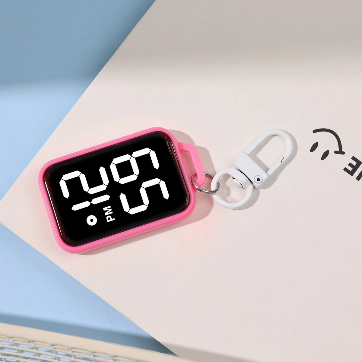 1PC LED Keychain Pocket Watch Digital Display Electronic Watch Student Backpacks Keys Pendant Cartoon Small Hanging Watch Gift