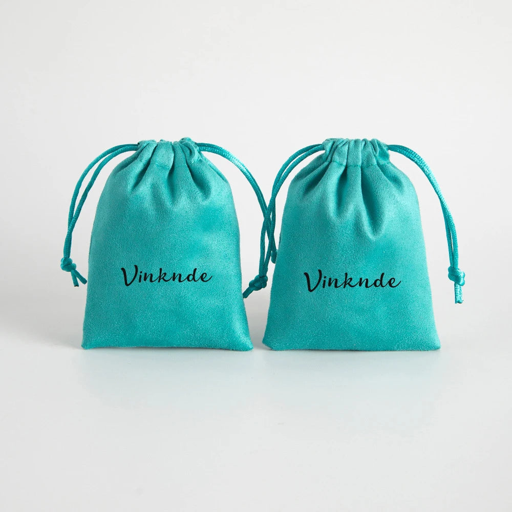 50/100Pcs Personalizd Jewelry Drawstring Flannel Bag Ring Earrings Bracelet Perfume Keychain Cosmetic Packaging Velvet Pouches