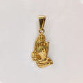 Colgante Manos Orando Estilo Hip Hop Chapado en Oro de 18k Acero Inoxidable Dijes Accesorios de Joyería para Hombre