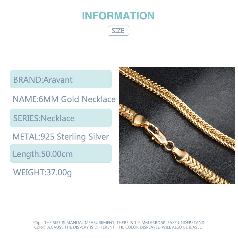 Cadenas de collar de plata 925 y oro de 18 quilates para hombre y mujer, accesorios de joyería de moda