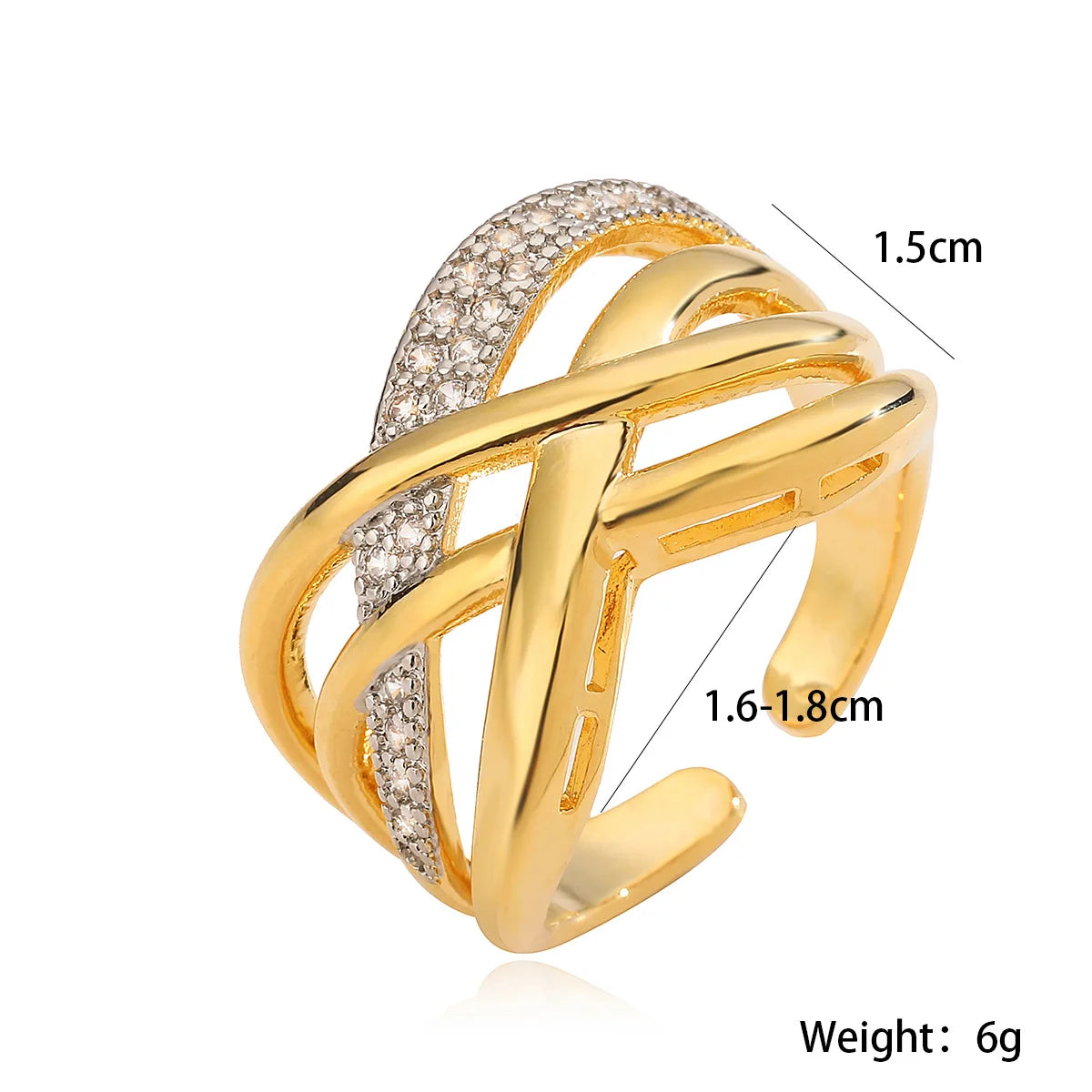 NEWBUY Marke Luxus AAA Zirkonia Pflasterfassung Kupfer Schmuck Gold/Silber Mix Farbe Eheringe Für Frauen Geschenk