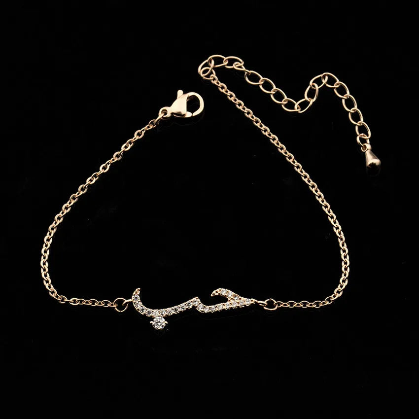 Zirkonia-Armband für Damen und Herren mit arabischer Liebesbotschaft, islamisches Kristall-Freundschaftsarmband, Pulseras Hombre BFF, Schmuck 2025