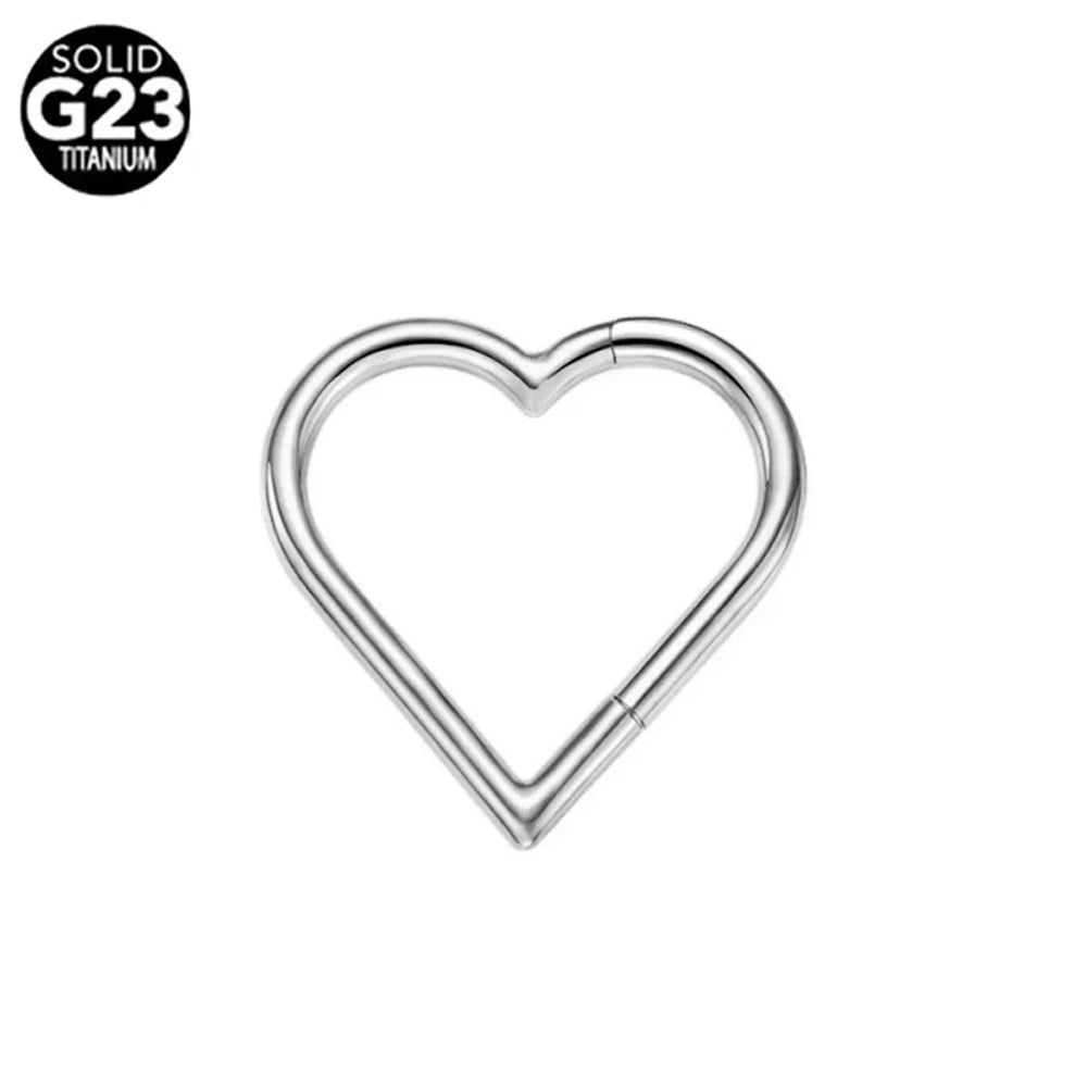 G23 Titanio Abeja Septum Aro Nariz Piercing Joyería Corporal 16G Segmento Lunar Serpiente Clicker Hélice Oreja Cartílago Corazón Daith Aro