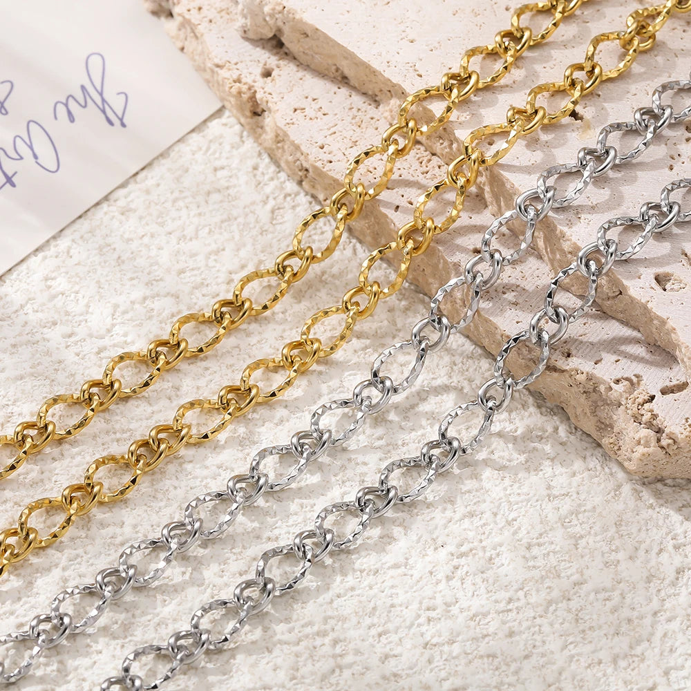 1 Meter/Pack 304 Edelstahl Knotenglieder Gold Stahlfarbe Handgemachte Ketten für DIY Halsketten Armbänder Schmuckherstellung Zubehör