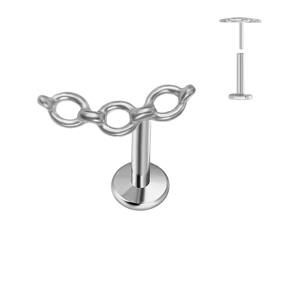 ASTM F136 G23 Titan Ohrstecker Blume 16G 18G 20G Threadless Piercing Blatt Push-in Lippenstecker Daith Labret Conch