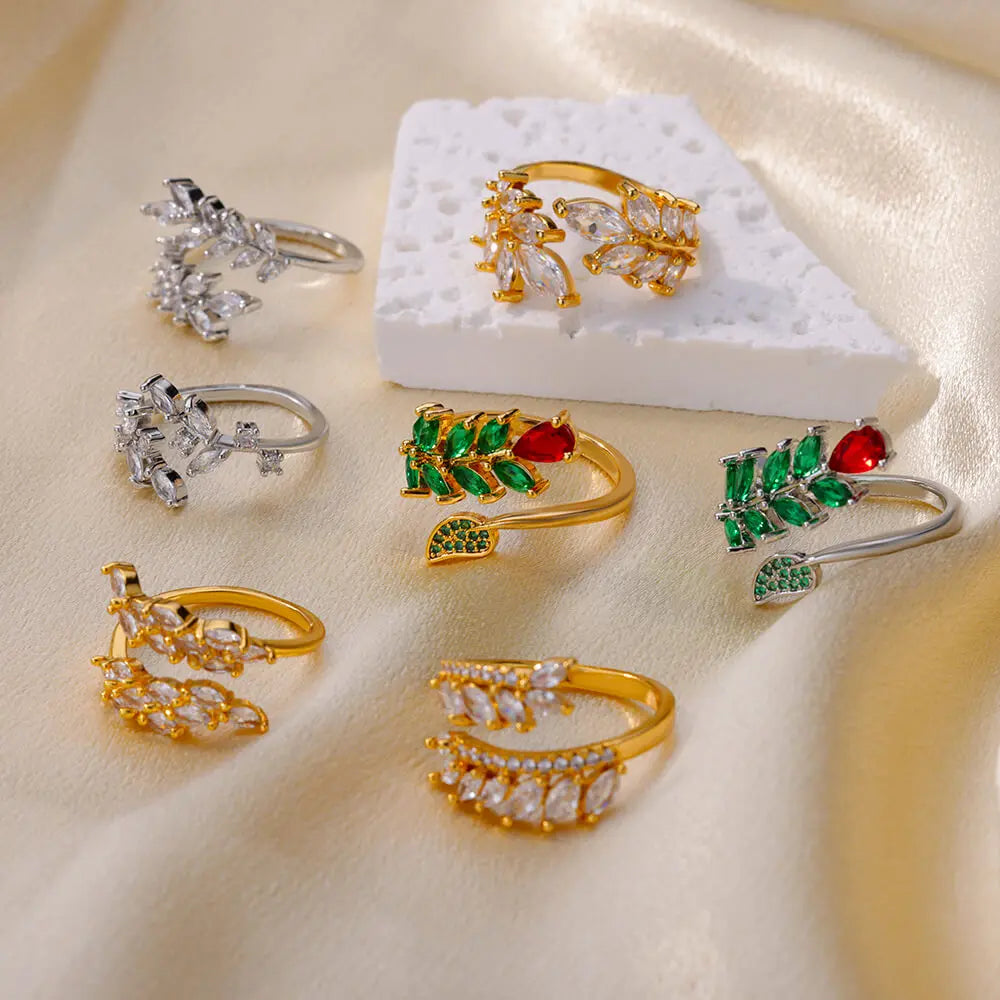 Luxuriöse Rosenblüten-Zirkon-Ringe für Frauen, goldfarben, Edelstahl, modischer Schmetterlingsring 2023, ästhetischer Hochzeitsschmuck, Geschenk