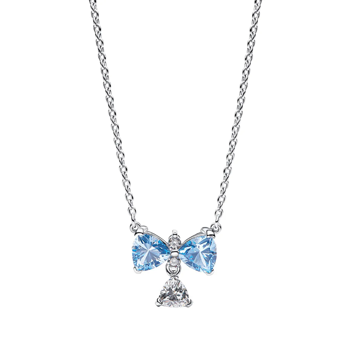 Original 925 Sterling Silver Charms Pendant Blue Bow Suit Bead for Wome Rings Earrings Necklace DIY Bracelet Fine Jewellery Gift