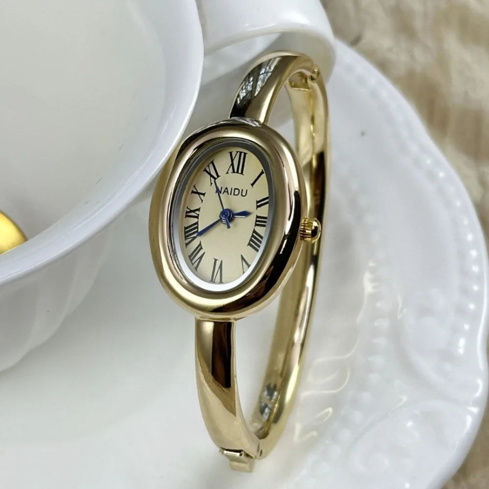 Armbanduhr einer bekannten Marke, Edelstahlarmband, Golduhr, modisches kleines Zifferblatt, Damenuhr, Mädchengeschenk, Armbanduhren, Relojes Para Mujer