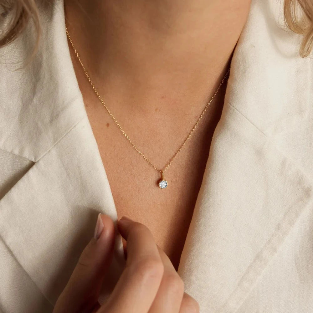 Birthstone Necklace for Woman Stainless Steel 12 Constellation DIY Colourful Zirconia Pendat Birthday Gift Jewelry Wholesale