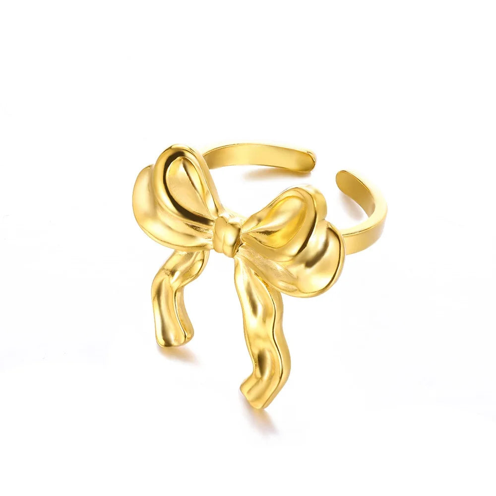 Pinky Zirkon Ring für Damen Edelstahl Goldfarben Ring 2025 Trend Paar Wasserdicht Ästhetisch Hochzeit Y2K Schmuck Anillos