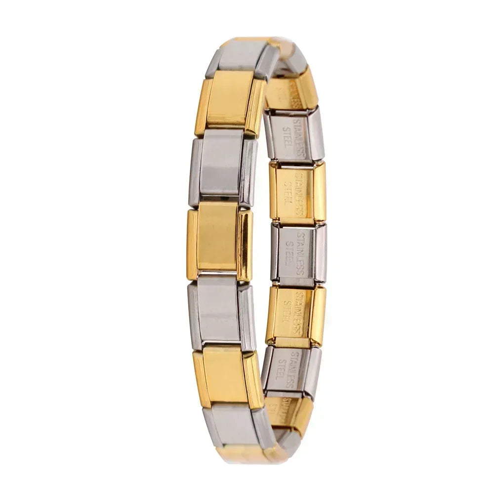 Hapiship Neue Damen Schmuck 9mm Breite Italienisches Elastisches Charm Armband Mode Edelstahl Armreif ST-