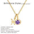 SUNIBI Stainless Steel Birthstone Zodiac Double Pendant Necklace for Woman12 Constellation Birthday Gift DIY Jewelry Wholesale