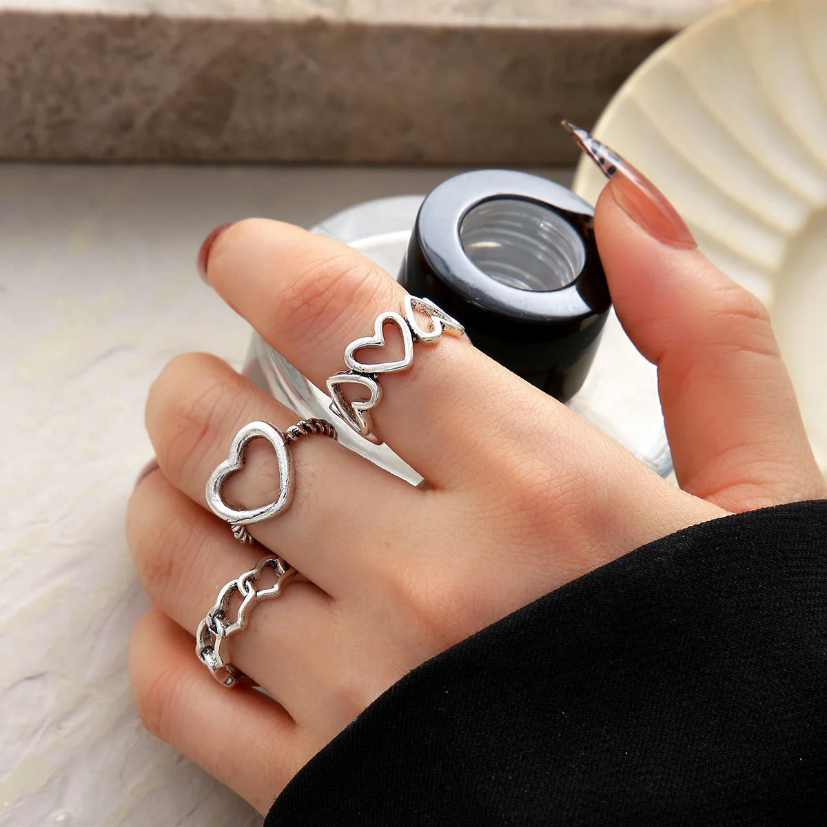 Punk Gothic Skelett Unisex Ring Set Grunge Schmetterling Frosch Frau Mann Schmuck Hip Hop Party Street Ring 2024 Neues Schmuckgeschenk