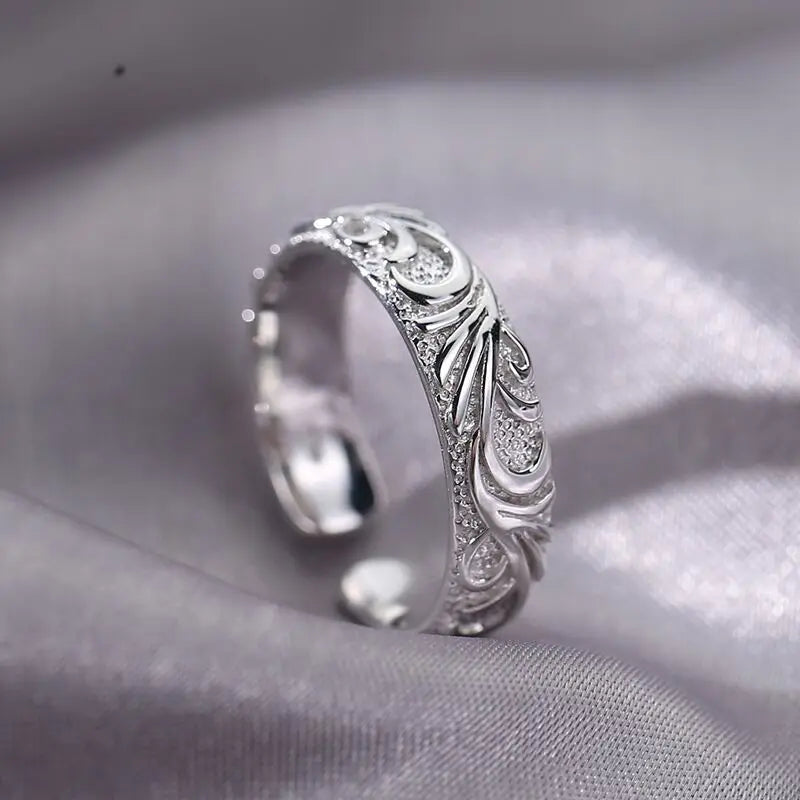 Neu in 925er Sterlingsilber Dekorativer Musterring für Damen Luxuriöser Schmuck Großhandel