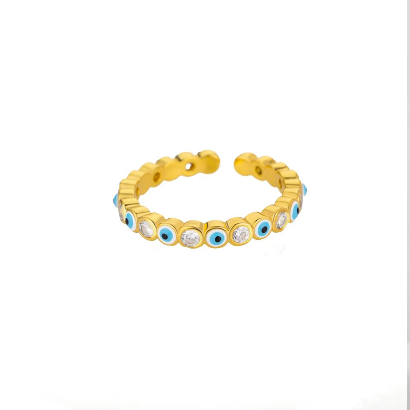Böse Augen Ringe für Damen Edelstahl Türkischer Augenring Hochzeit Gothische Ästhetik Schmucksets anillos bague bijoux