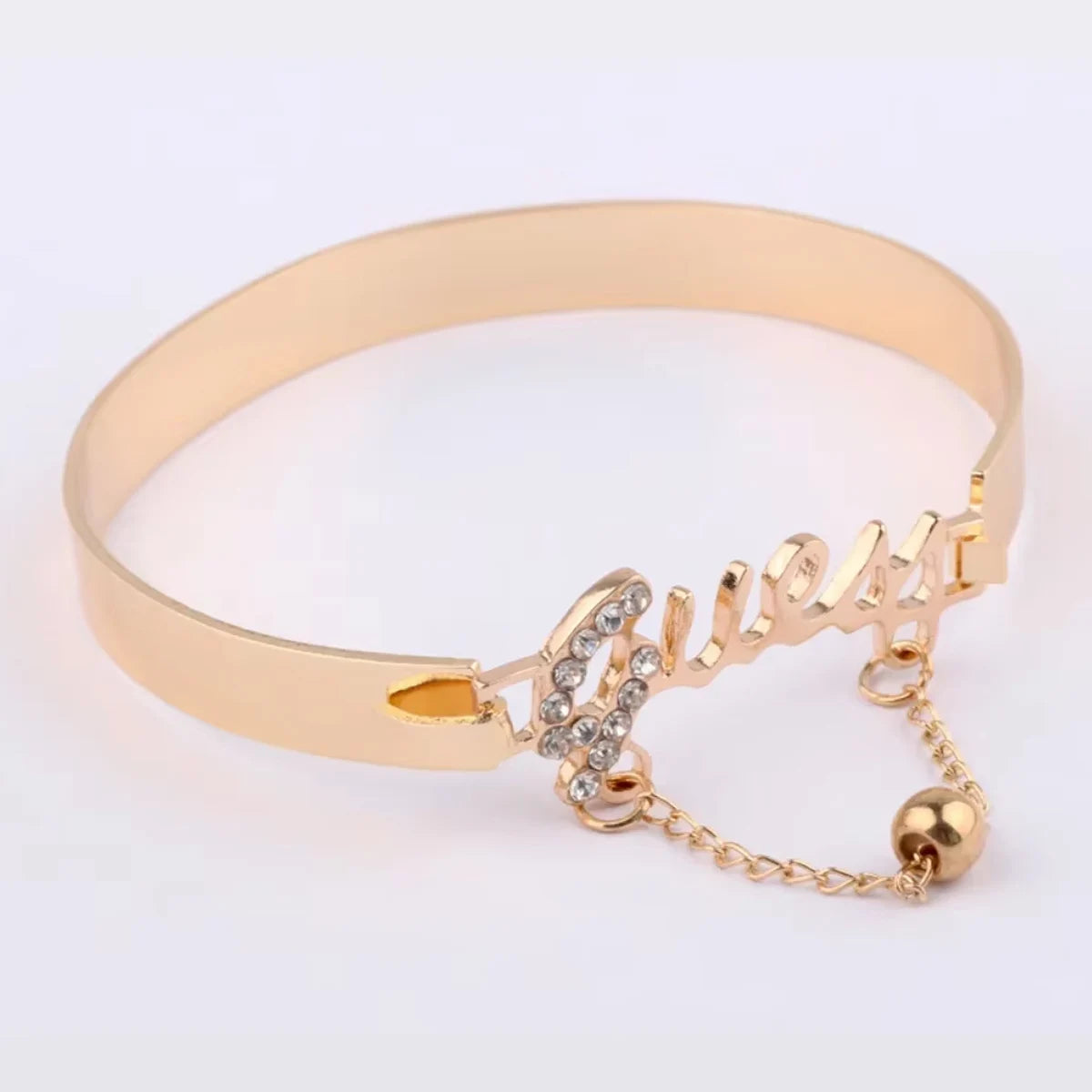 Damen Metallarmband Buchstaben Design Kette Quaste Legierungsband Kristall Anhänger Hot Selling Schmuck Modeschmuck