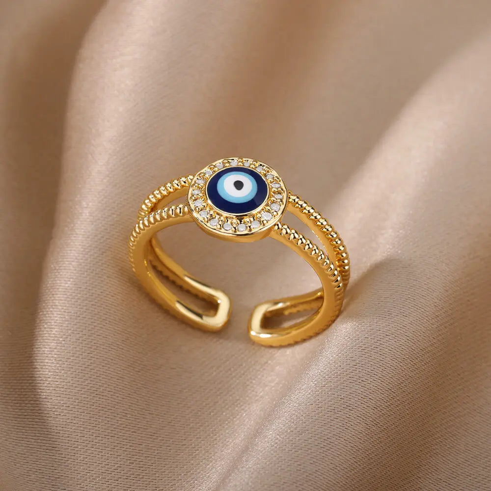 Böse Augen Ringe für Damen Edelstahl Türkischer Augenring Hochzeit Gothische Ästhetik Schmucksets anillos bague bijoux
