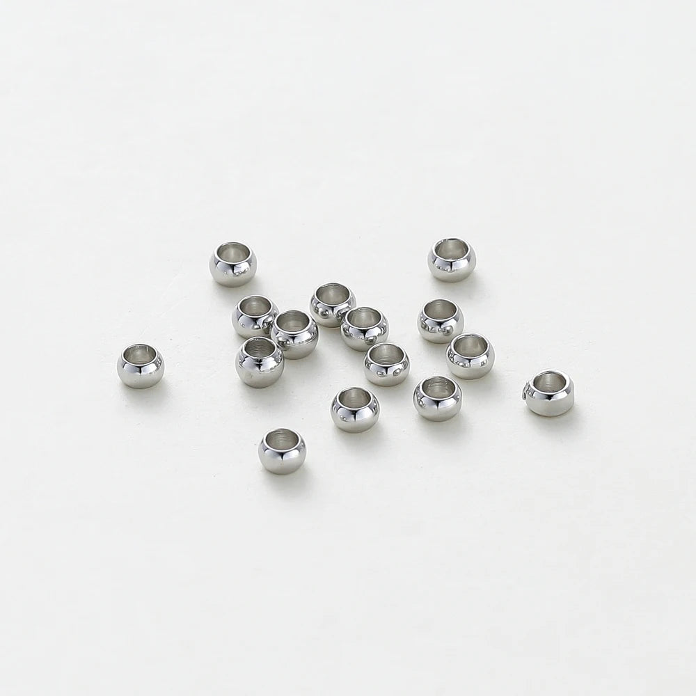 100 Stück/Los 1,5/2/2,5 mm 14K/18K Vergoldete Messing-Positionierungsperlen für DIY Armband Halskette Schmuckherstellungszubehör