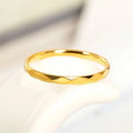 Anillo apilable fino de 2 mm de acero inoxidable, alianza de boda multifacética para mujer y niña, talla 5-10