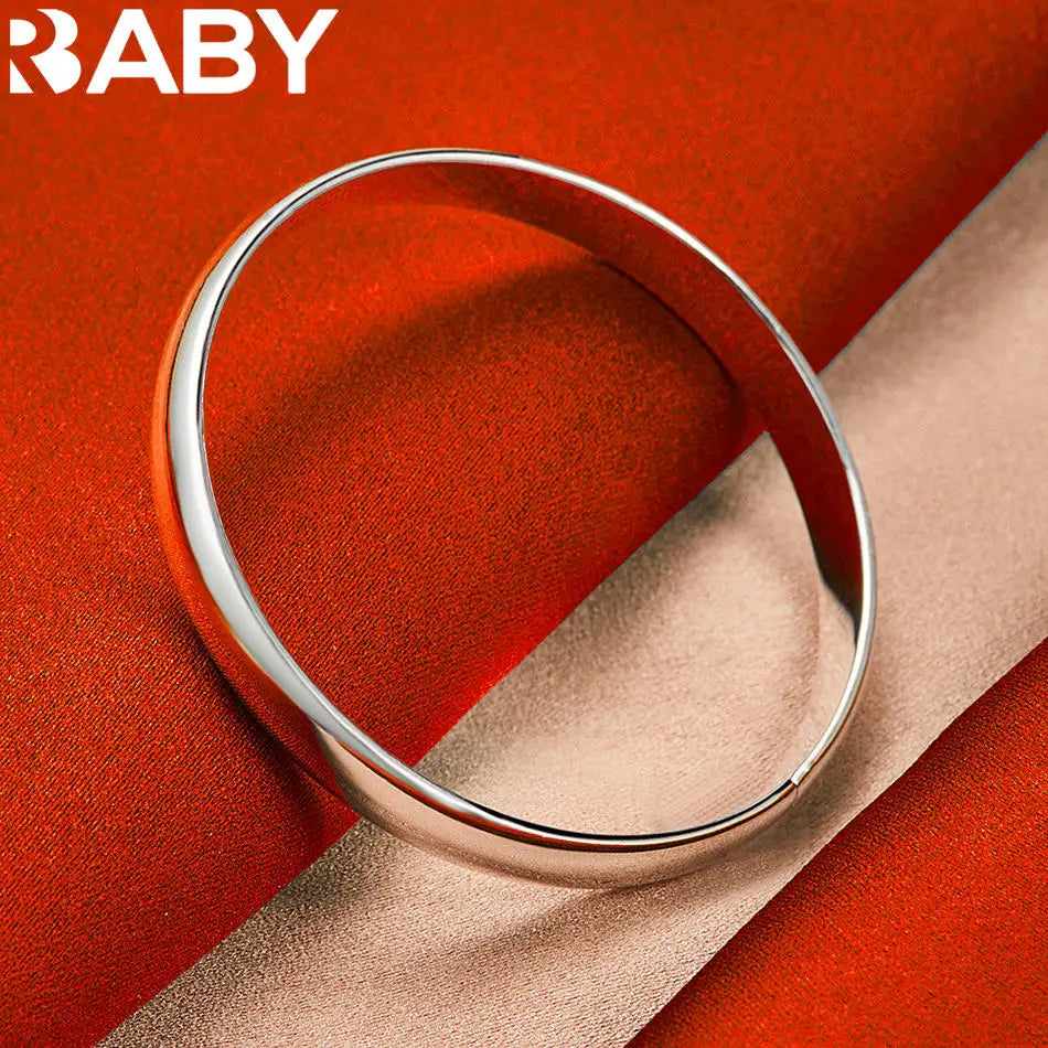 URBABY 925 Sterling Silver Design Round Bangle For Women Creativity Gifts Street All-match Party And Daily Wear