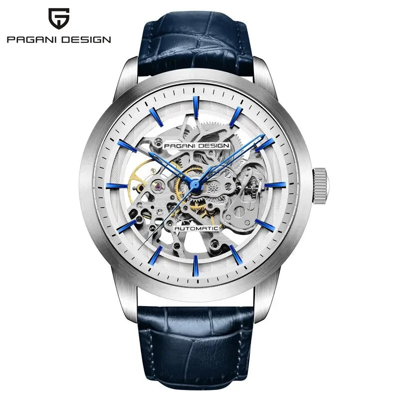PAGANI DESIGN Reloj de Hombre de Negocios Lujo Esqueleto Hueco Correa de Cuero Reloj de Pulsera Masculino Nuevo Reloj Mecánico Masculino Relogio Masculino