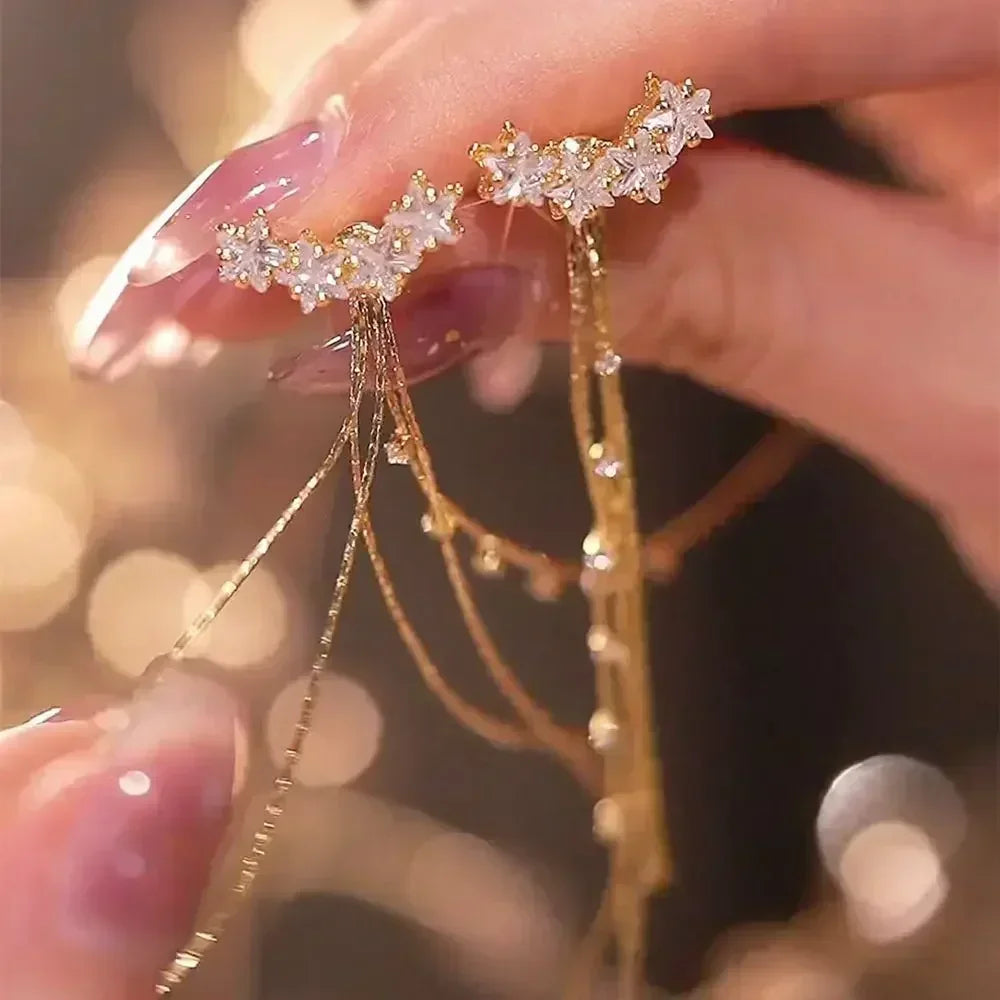Französische High-End-Ohrringe aus braunem Kristall für Damen, modisch, luxuriös, personalisiert, Alltagsaccessoires, Abschlussballschmuck, Jubiläumsgeschenke