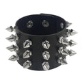 PU Leder Armband Nieten Punk Spike Nieten Manschette Schwarz Armband Armreif für Rock-Themen-Veranstaltungen