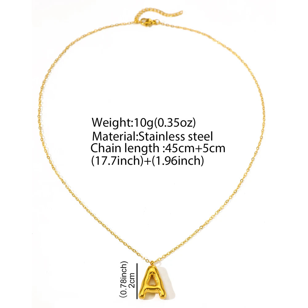 Stainless Steel Necklace New Premium birthday present 26 Letter Hollow Pendant Simple Fine Necklace For Women Jewelry Party Gift
