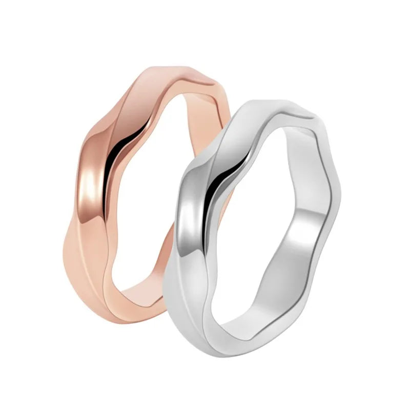 Edelstahl Verdrehter Möbius-Ring Ehering für Damen und Herren Größe 6-12