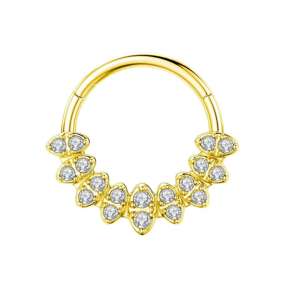 316L Chirurgischer Stahl Segment Nasenring Zirkon Septum Clicker Ohrknorpel Helix Daith Hoop Körperschmuck Piercing