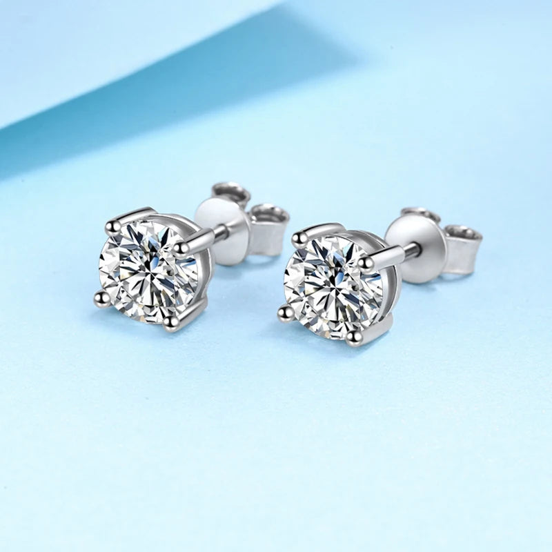 NeeTim 0.1ct-5ct D Moissanit Ohrstecker Labordiamant 925 Sterling Silber mit Weißgoldauflage Hochzeitsschmuck für Damen und Herren