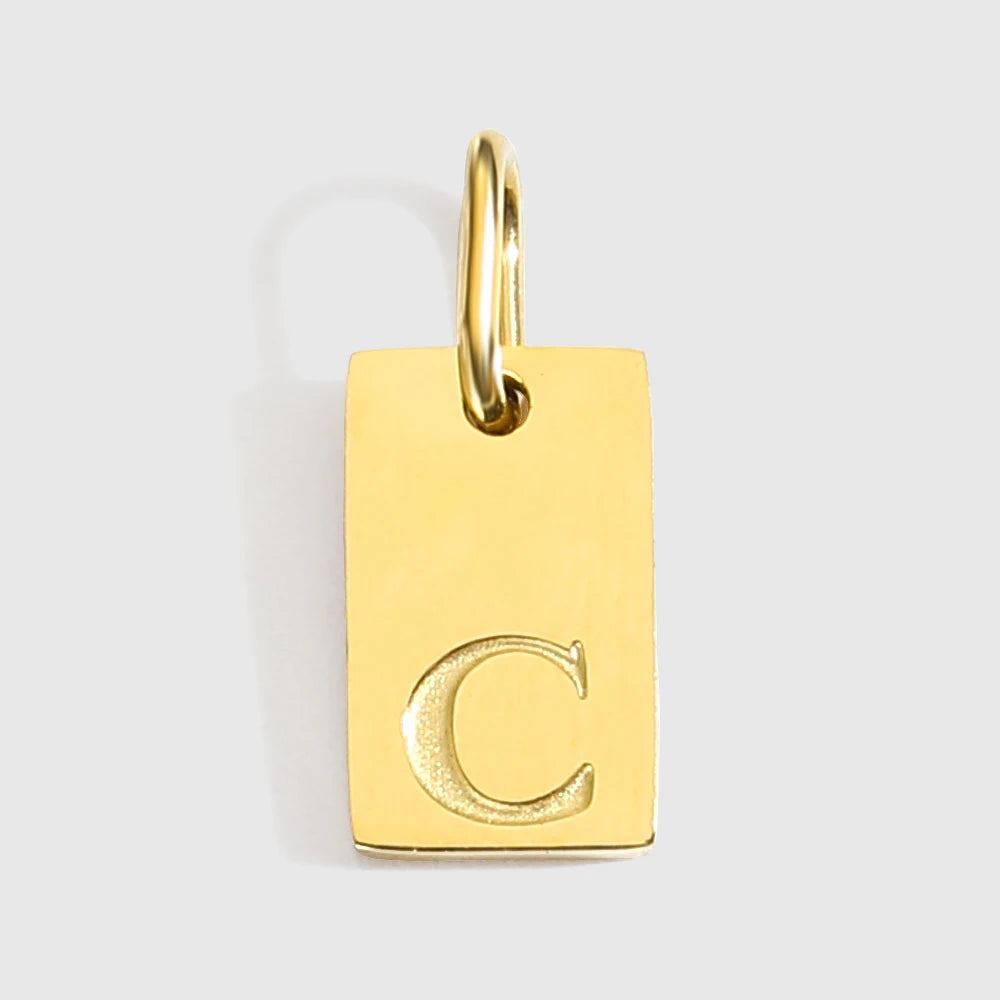 Alphabet-Anhänger für Halsketten, Edelstahl-Schmuck, DIY gravierte Schriftzüge, Accessoires, Damenschmuck
