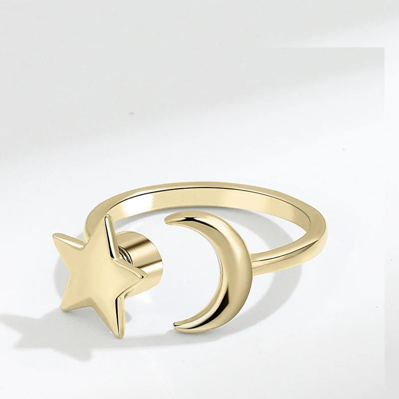 Anti-Stress Angst Fidget Ringe für Frauen Edelstahl Sonnenblume Sonne Stern Spinner Ring Weihnachtsgeschenke Dropshipping