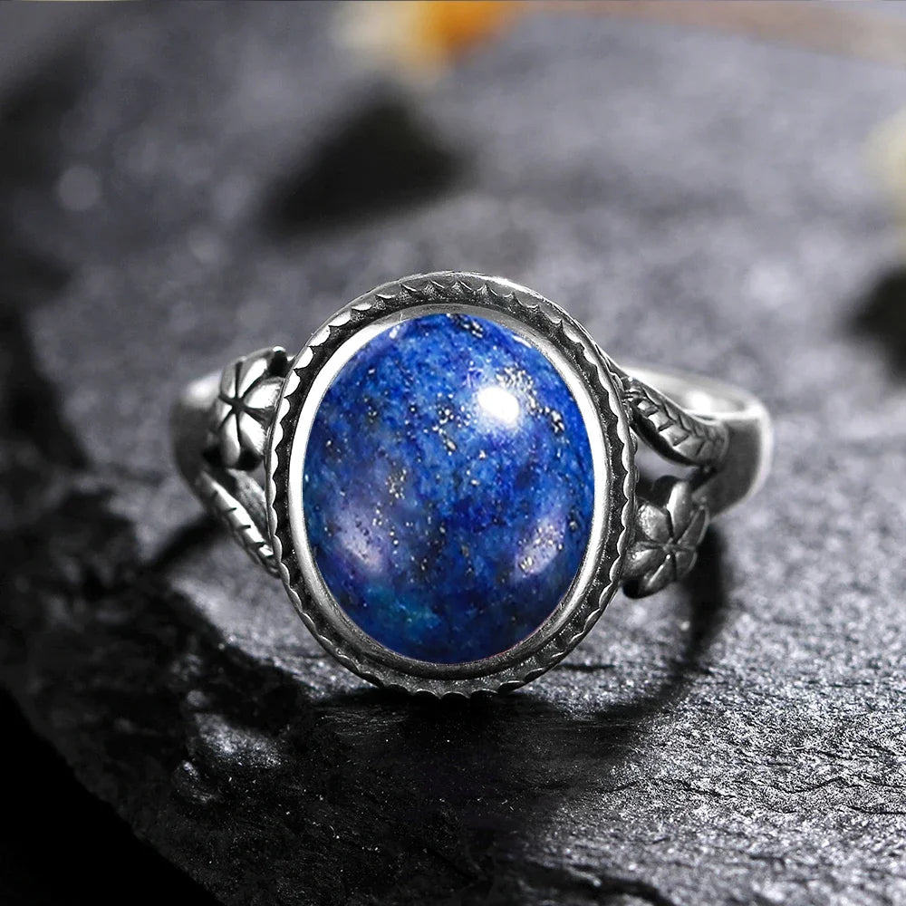 Vintage Silberring Damenschmuck Natürlicher Mondstein Tigerauge Personalisierte Ringe für Frauen Bijoux Hochzeitsschmuck Geschenk S925